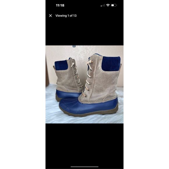 SPERRY TOP SIDER SYREN MISTY Women's Waterproof Duck Fleece Lined Boots Size 8 - Picture 14 of 15